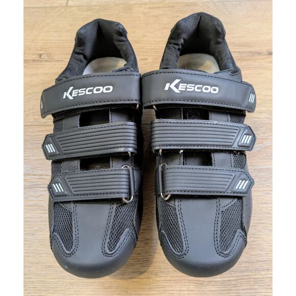 Kescoo Cycling Shoes Unisex Size 5.5, 7.5 Black Mesh Delta Cleats Installed - Picture 6 of 12